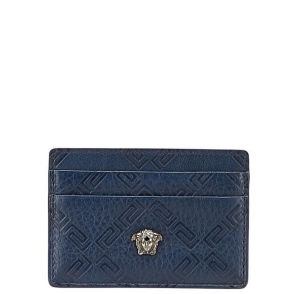 Versace Handbags - Versace Medusa Card Case Navy Blue Leather